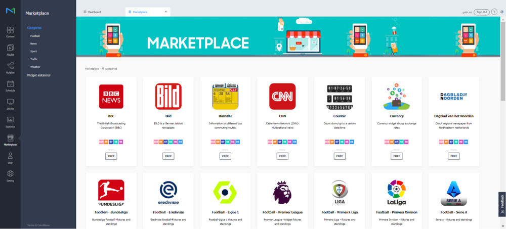 MagicINFO Widget Marketplace
