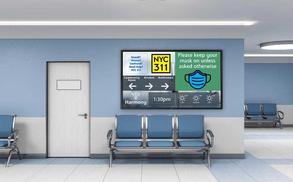 digital signage in hospital waiting room