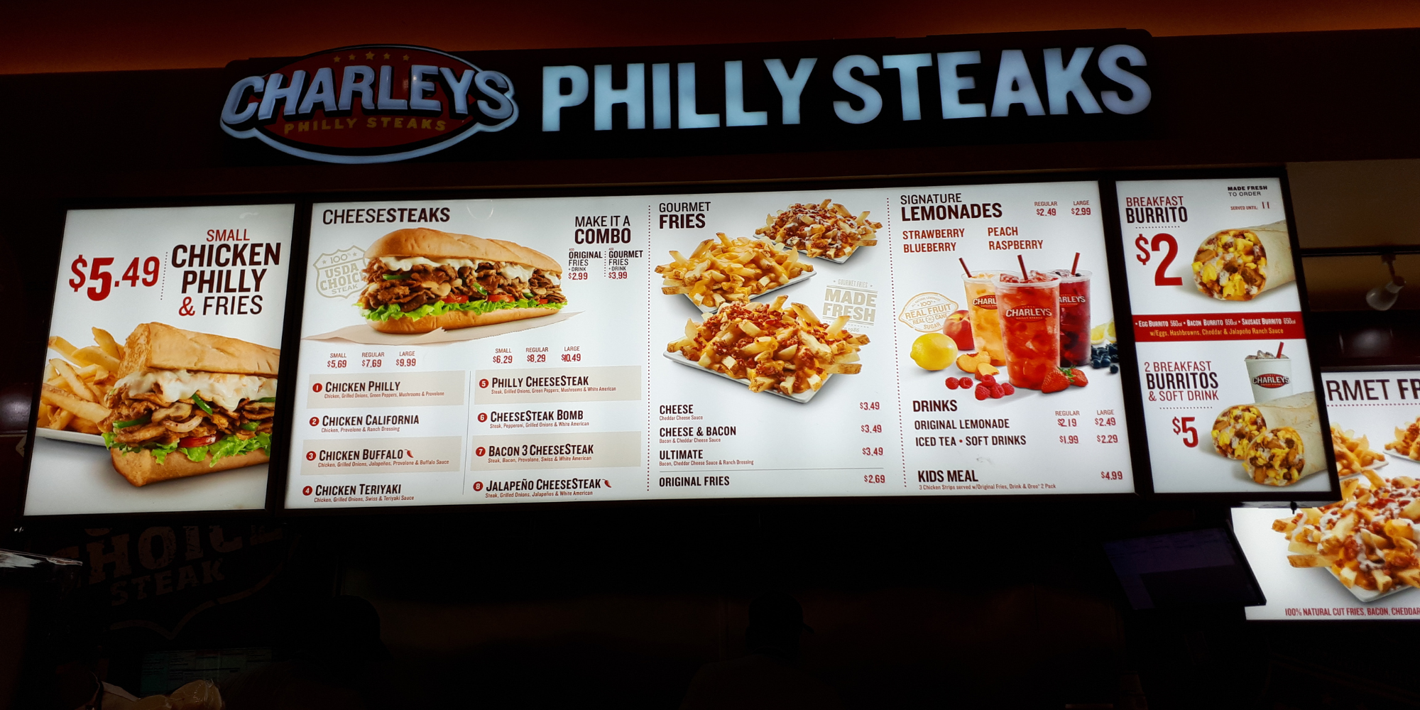 digital signage menu split screen